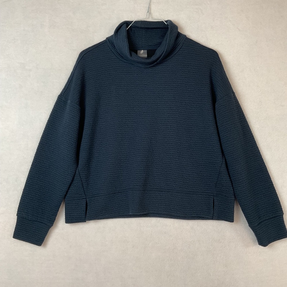 Calia Carrie Underwood Womens Textured Cowl Neck Pullover Sweatshirt Blue‎ Large
